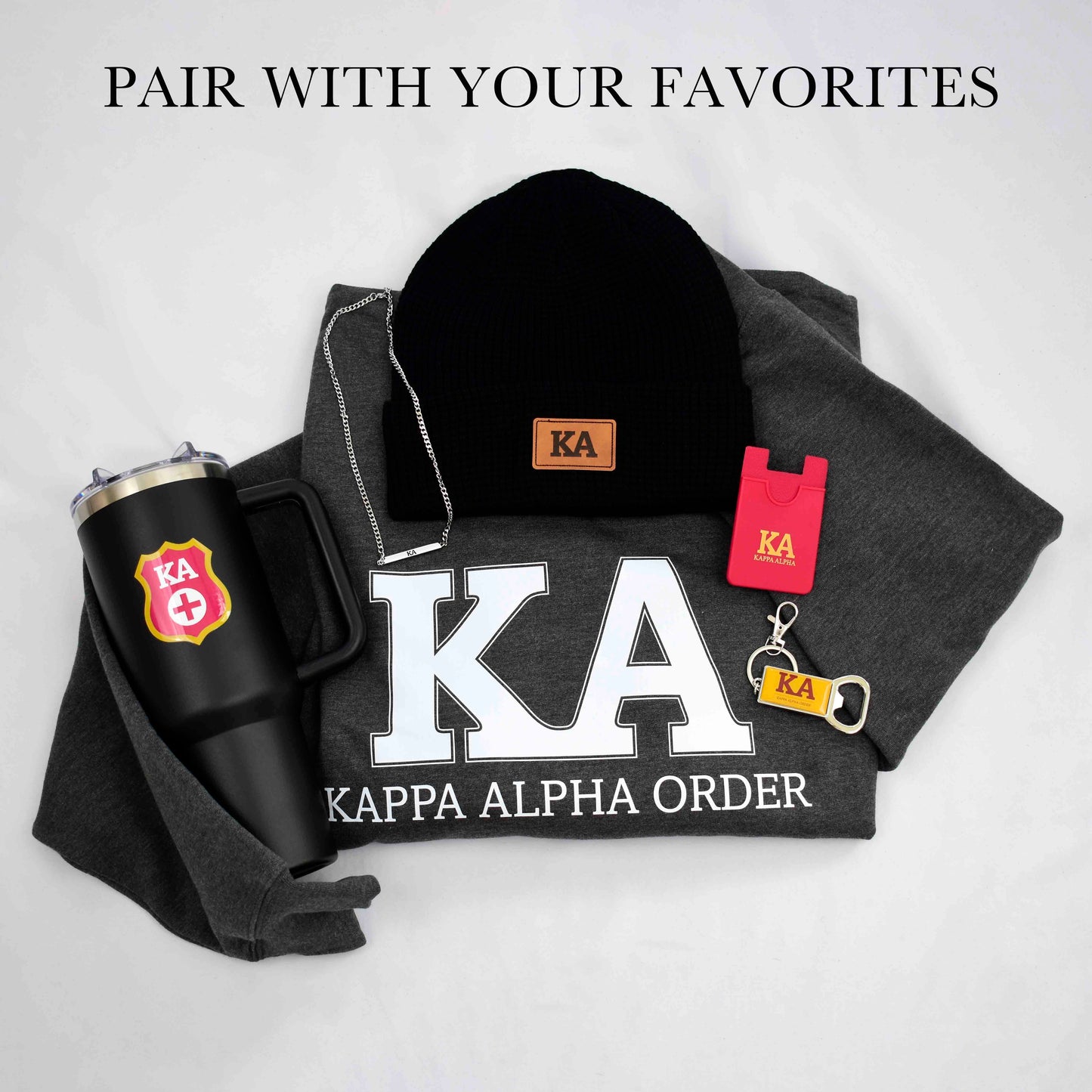 Lambda Chi Alpha Fraternity Beanie Hat - Black Winter Hat w/ Greek Letters Patch