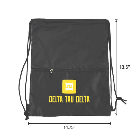 Sigma Chi Fraternity Drawstring Backpack, Black