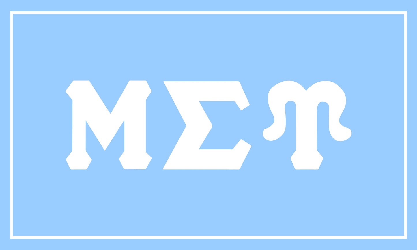 Mu Sigma Upsilon Sorority Greek Letters Flag, Two-Color Design