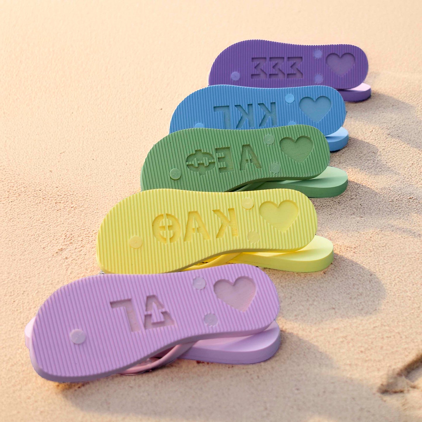 Theta Phi Alpha Flip Flops, With Greek Letter Cutouts