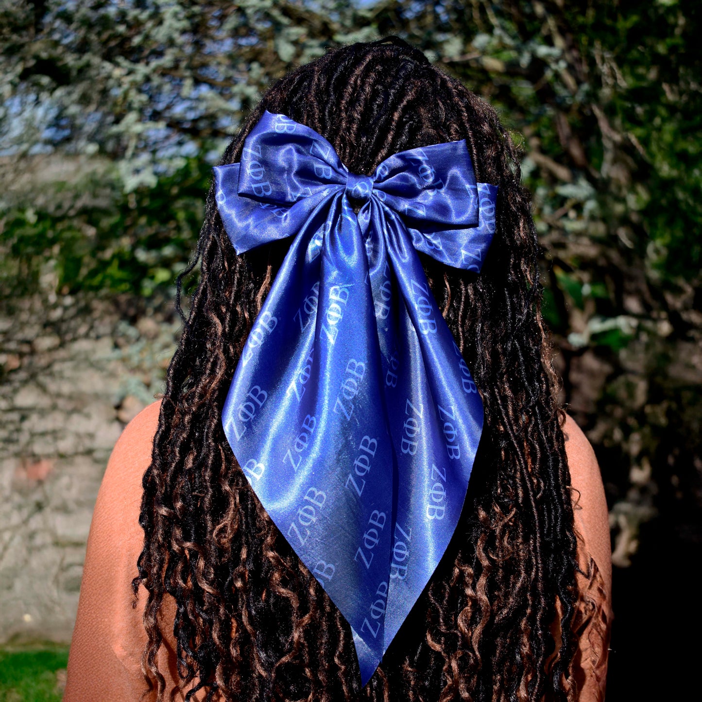 Zeta Phi Beta Greek Letters Hair Bow