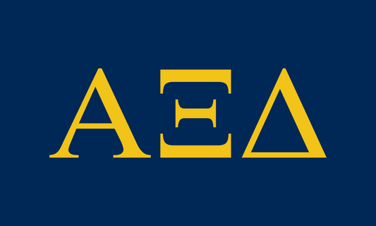 Alpha Xi Delta Sorority Greek Letters Flag, Two-Color Design