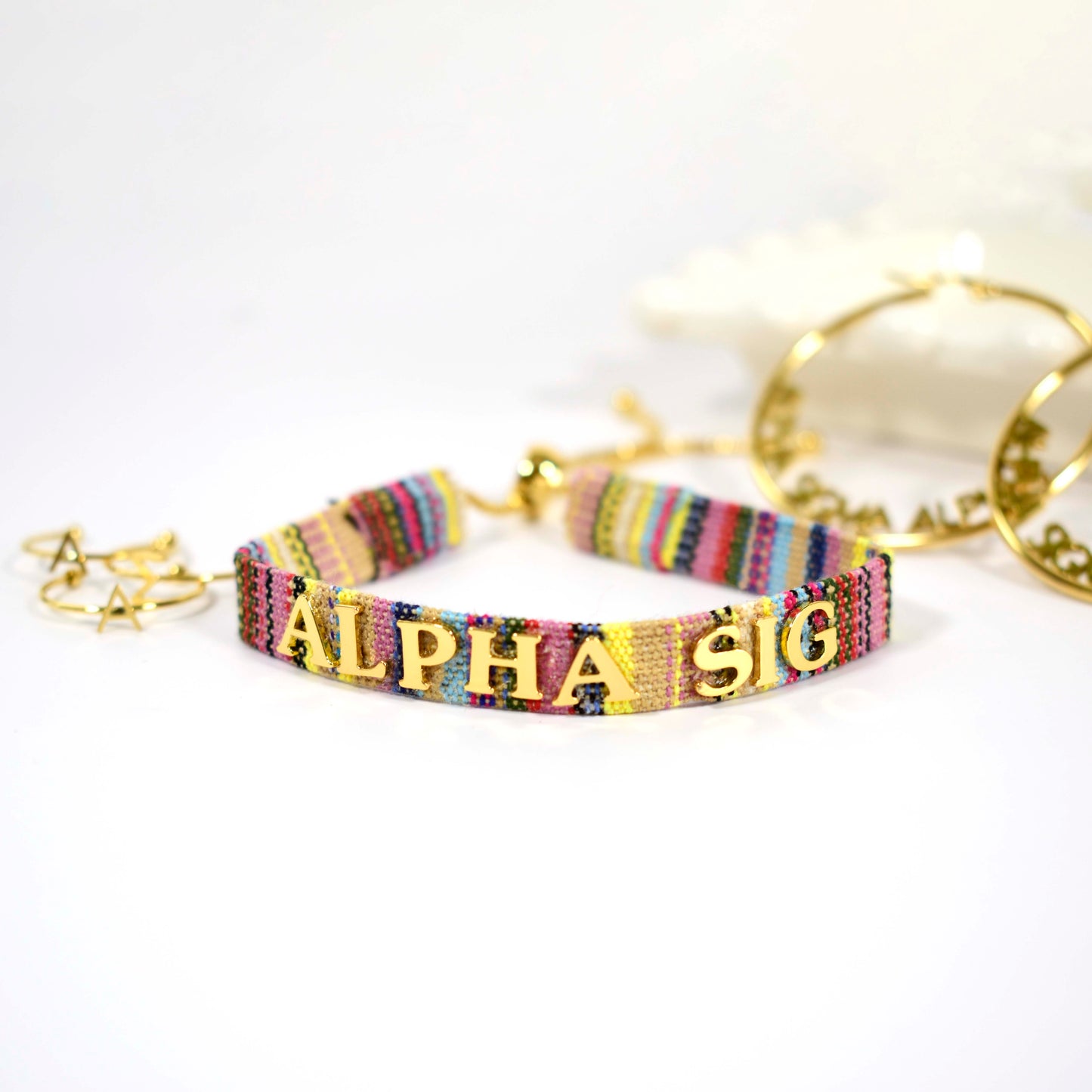 Alpha Sigma Alpha Woven Bracelet, Multi-Color Design