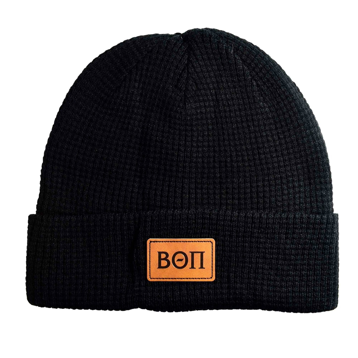 Beta Theta Pi Fraternity Beanie Hat - Black Winter Hat w/ Greek Letters Patch