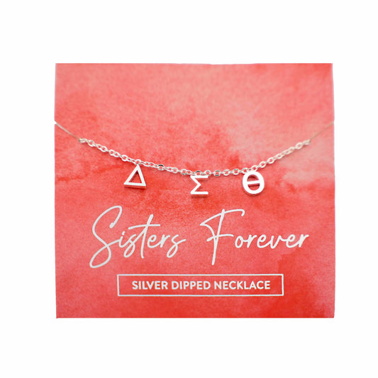 Delta Sigma Theta Silver Greek Letters Necklace