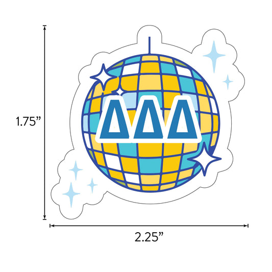 Tri Delta Sticker Sheet - Western Disco Design