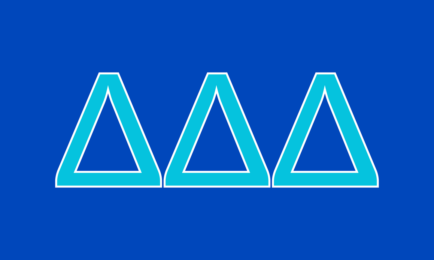 Tri Delta Sorority Greek Letters Flag, Two-Color Design