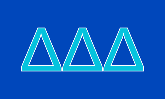 Tri Delta Sorority Greek Letters Flag, Two-Color Design