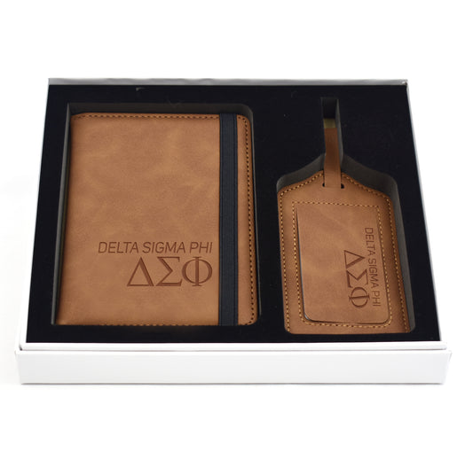 Delta Sigma Phi Passport Holder & Luggage Tag Travel Gift Set