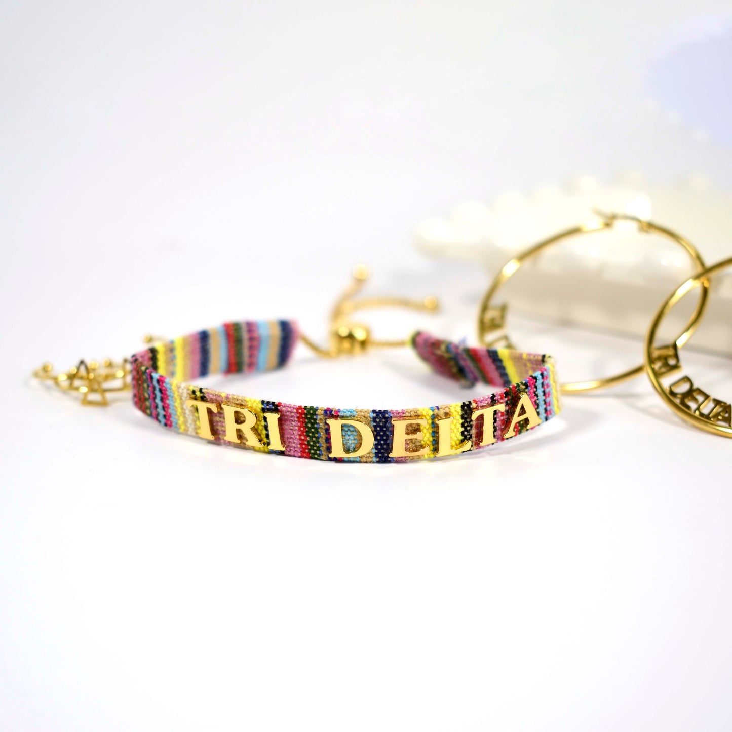 Delta Delta Delta Woven Bracelet, Multi-Color Design