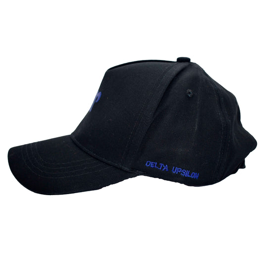 Delta Upsilon Baseball Cap- Brushed Cotton 5-Panel Black Hat