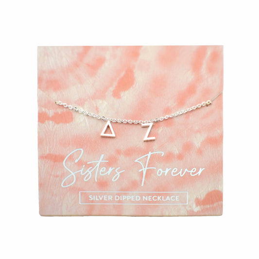 Delta Zeta Silver Greek Letters Necklace