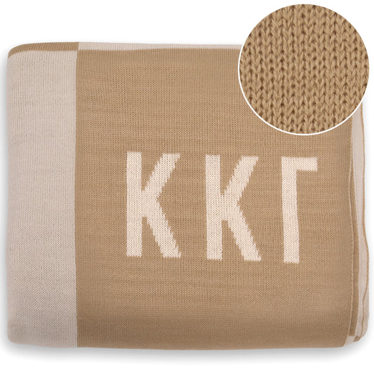 Kappa Kappa Gamma Blanket - Acrylic Knit Checkered Blanket