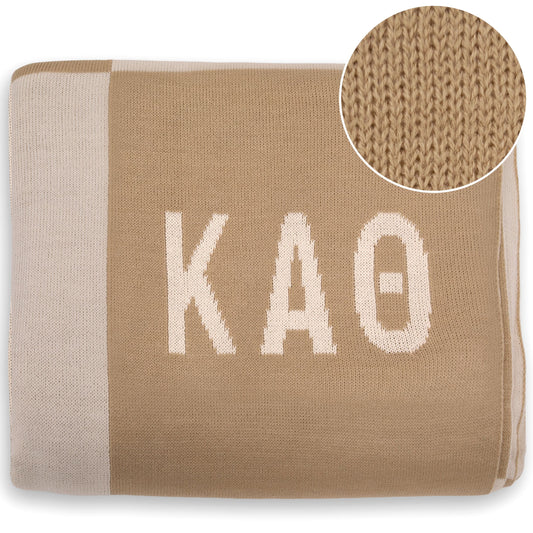Kappa Alpha Theta Blanket - Acrylic Knit Checkered Blanket