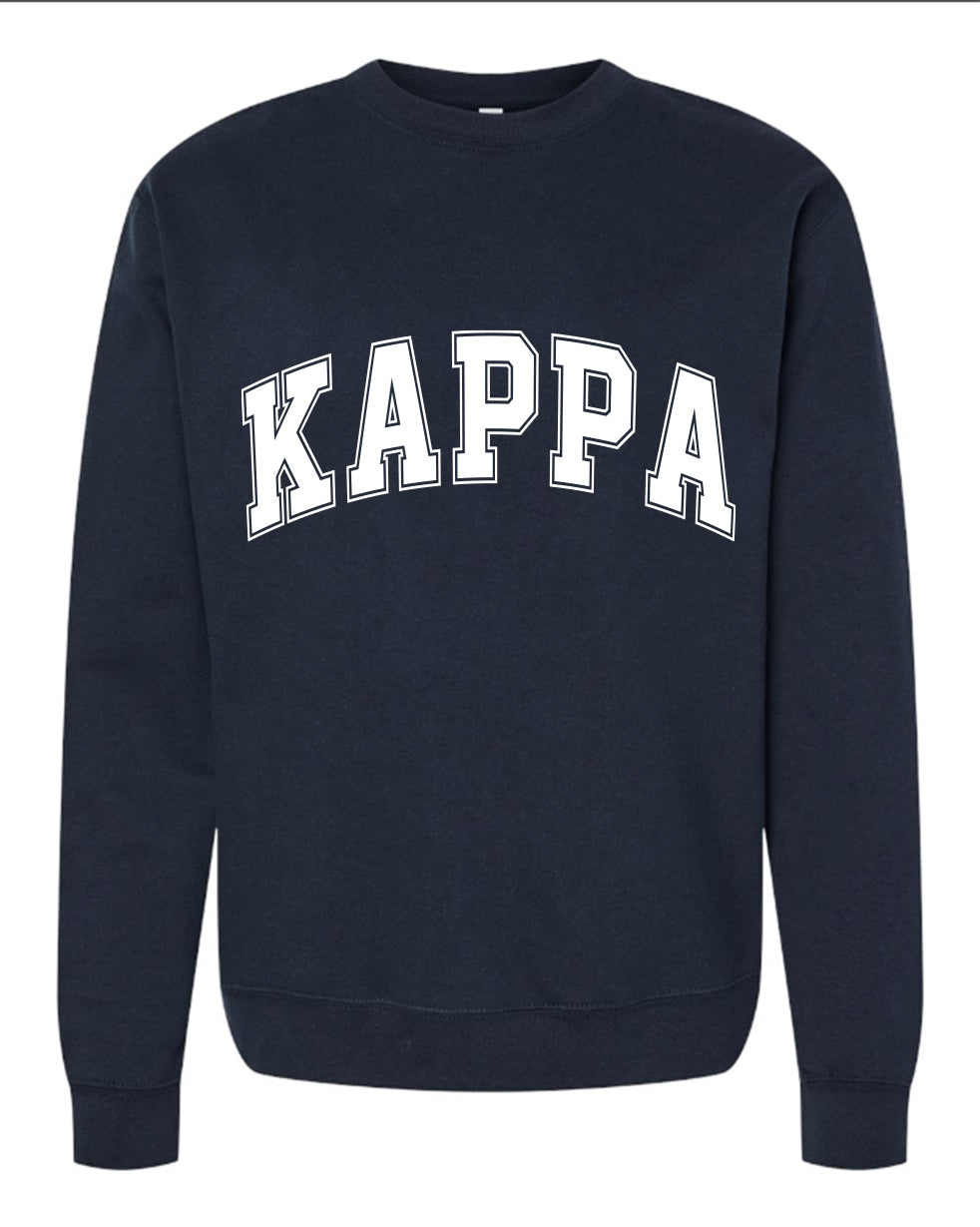 Kappa Kappa Gamma Sweatshirt- Crewneck Varsity Letters Design