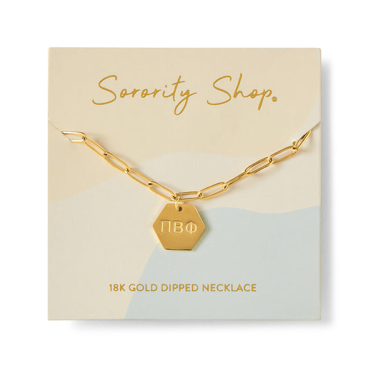 Pi Beta Phi Paperclip Necklace with PBP Sorority Pendant