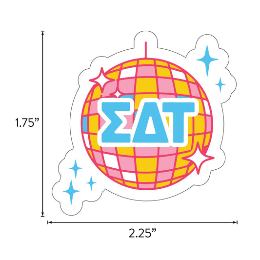 Sigma Delta Tau Sticker Sheet - Western Disco Design