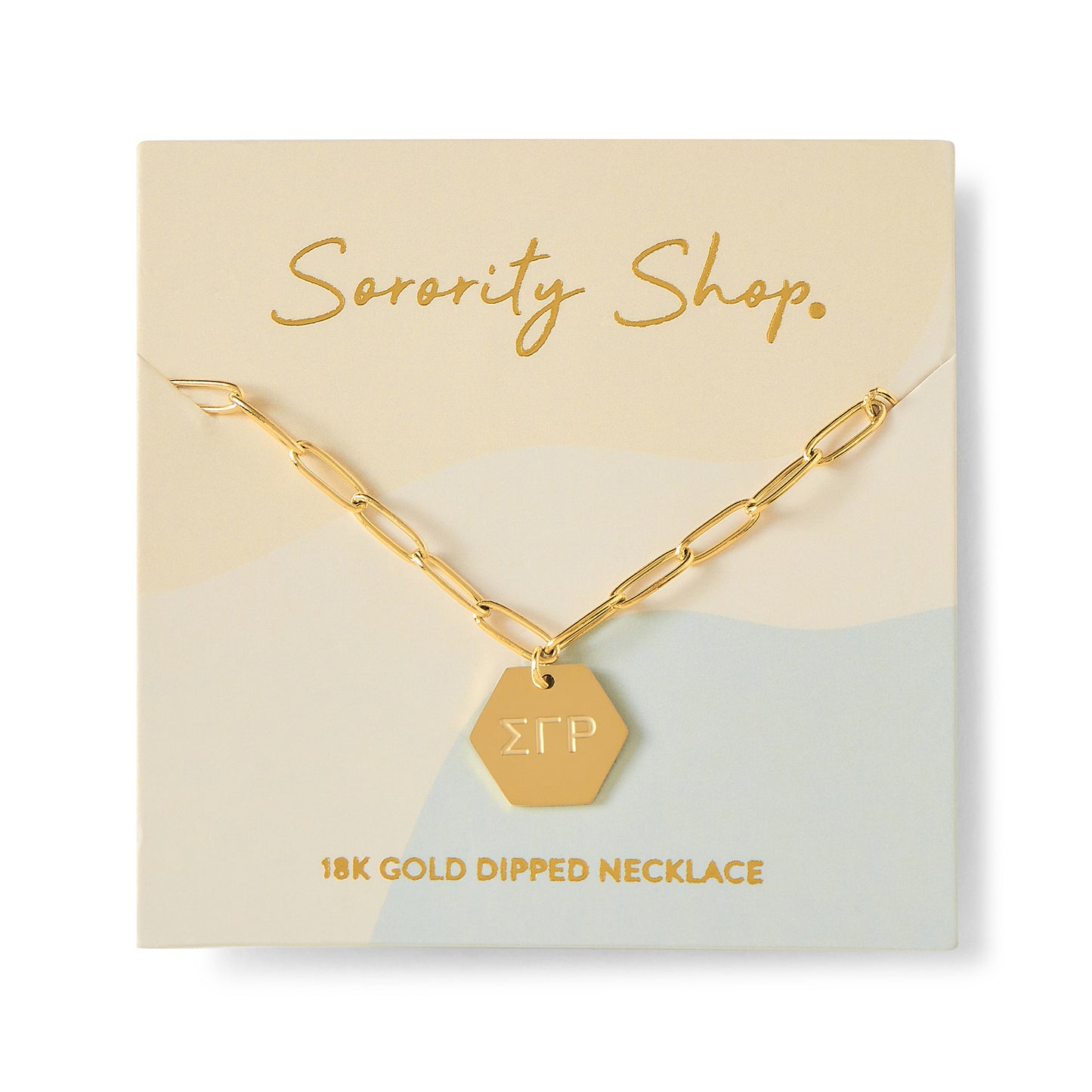 Sigma Gamma Rho Sorority, Incorporated Pendant Paperclip Necklace with SGRho Greek Letters