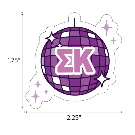 Sigma Kappa Sticker Sheet - Western Disco Design