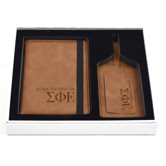 Sigma Phi Epsilon Passport Holder & Luggage Tag Travel Gift Set