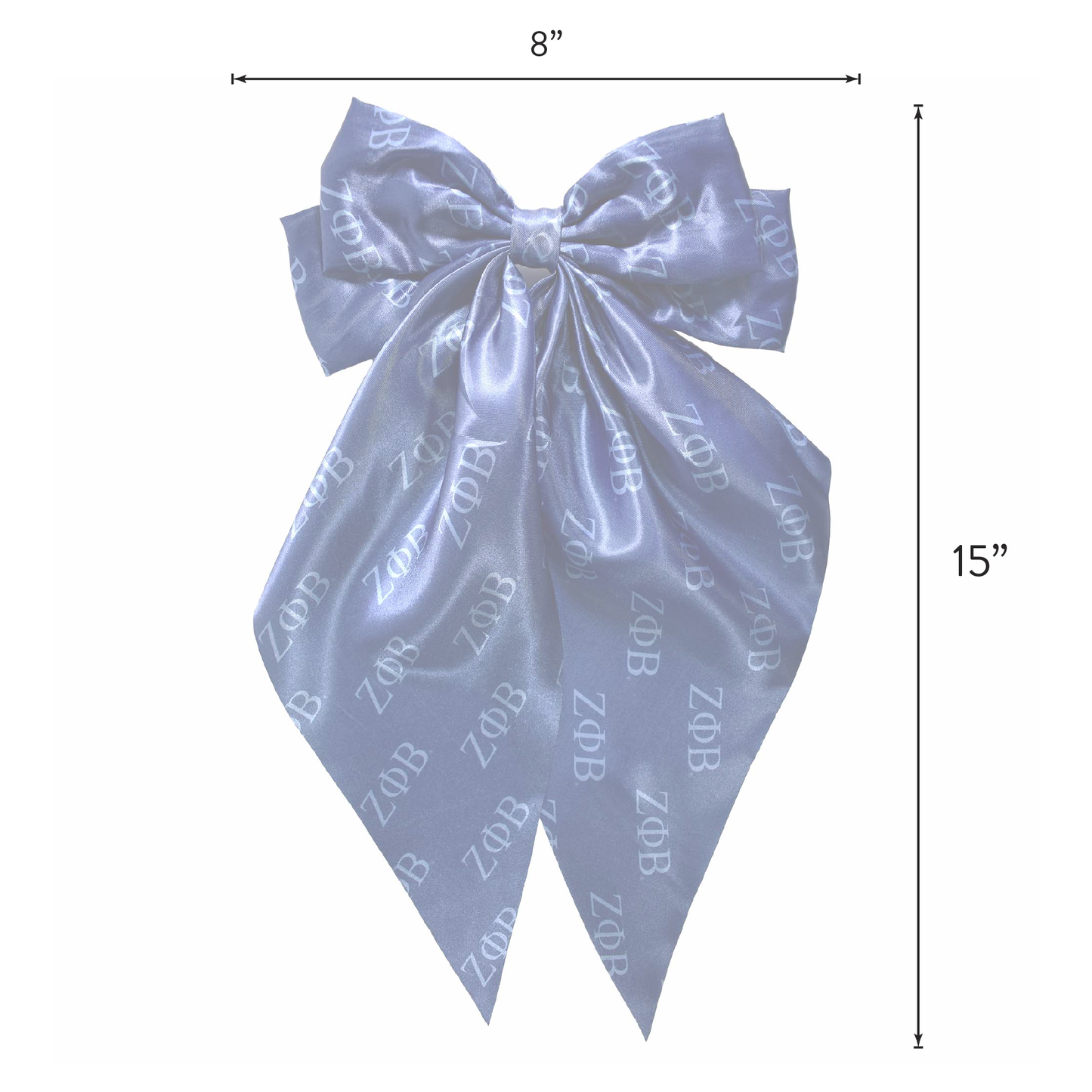 Zeta Phi Beta Greek Letters Hair Bow