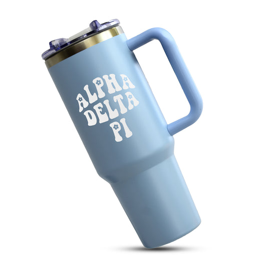 Alpha Delta Pi Tumbler - 40oz Stainless Steel with Handle