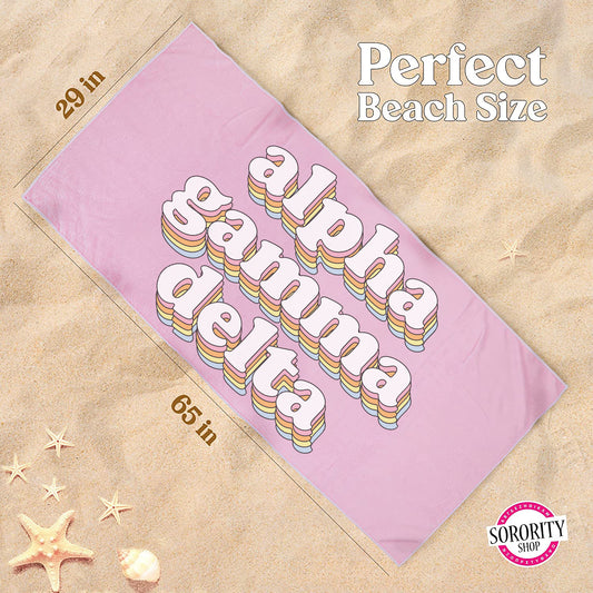 Alpha Gamma Delta Plush Retro Beach Towel