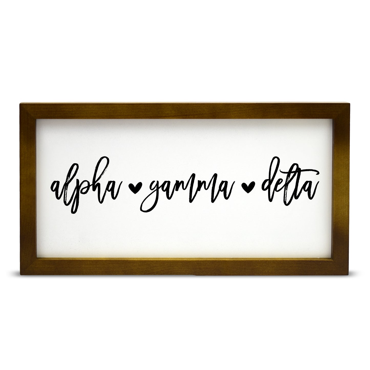 Alpha Gamma Delta Script Wooden Sign