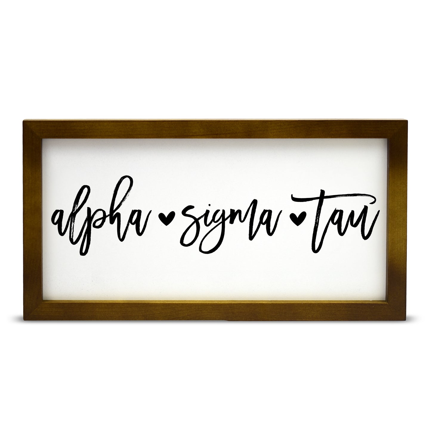 Alpha Sigma Tau Script Wooden Sign