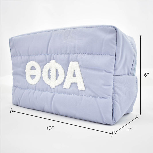 Kappa Kappa Gamma Makeup Bag - Puffer Style with Sorority Letters