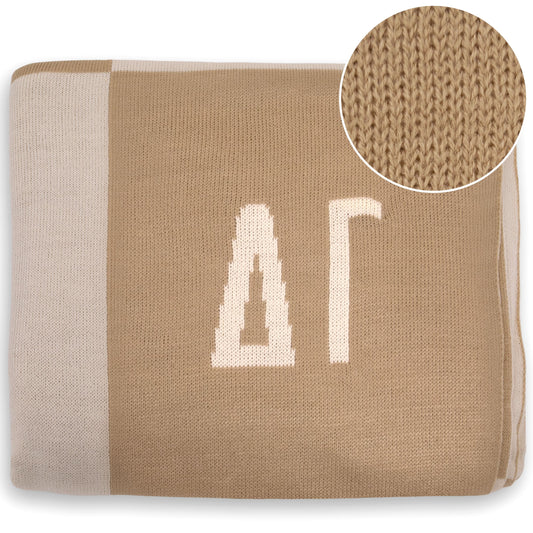 Delta Gamma Blanket - Acrylic Knit Checkered Blanket