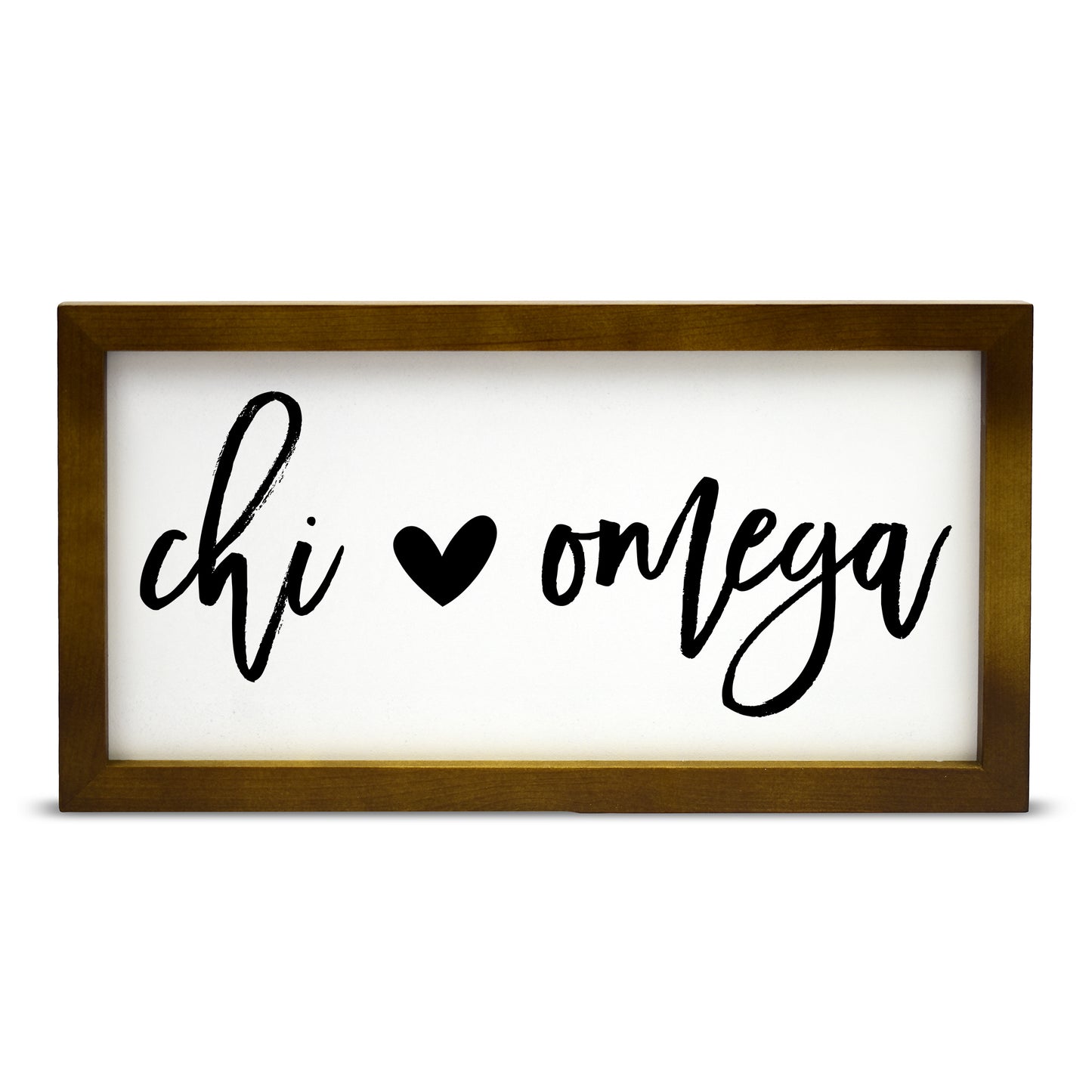 Chi Omega Script Wooden Sign