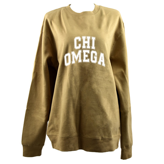 Chi Omega Sweatshirt- Crewneck Varsity Letters Design
