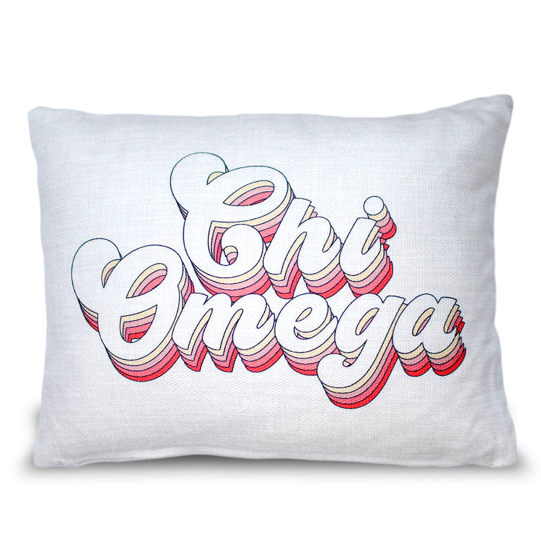 Chi Omega Retro Throw Pillow