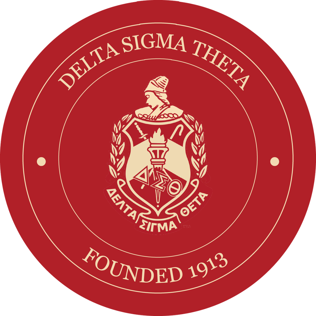 Delta Sigma Theta Sorority Car Decal Sticker- Full Color Circle Logo