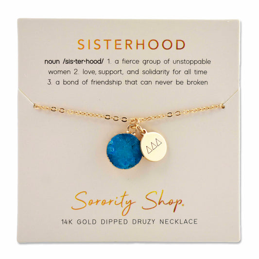 Delta Delta Delta Sisterhood Druzy Necklace