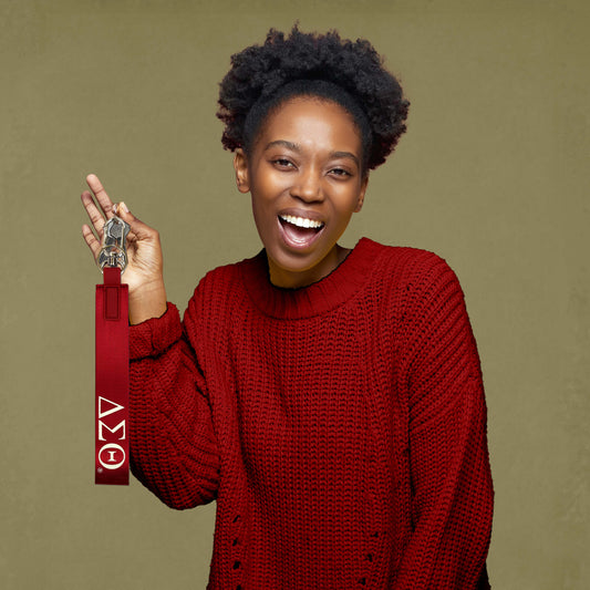 Delta Sigma Theta Keychain- Hands-Free Wristlet Lanyard Style