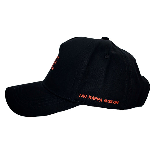 Tau Kappa Epsilon Baseball Cap- Brushed Cotton 5-Panel Black Hat