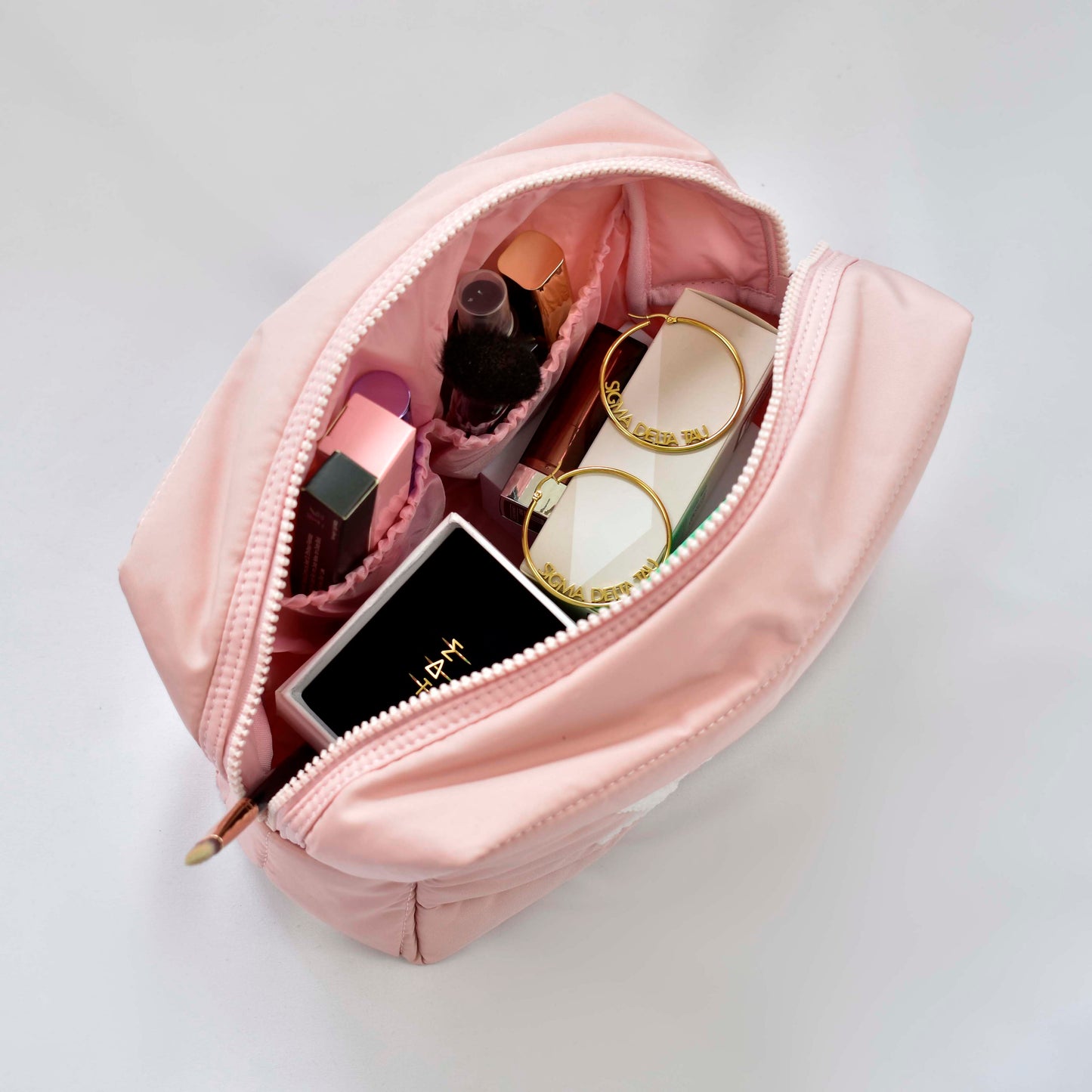 Alpha Phi Makeup Bag - Puffer Style with Sorority Letters