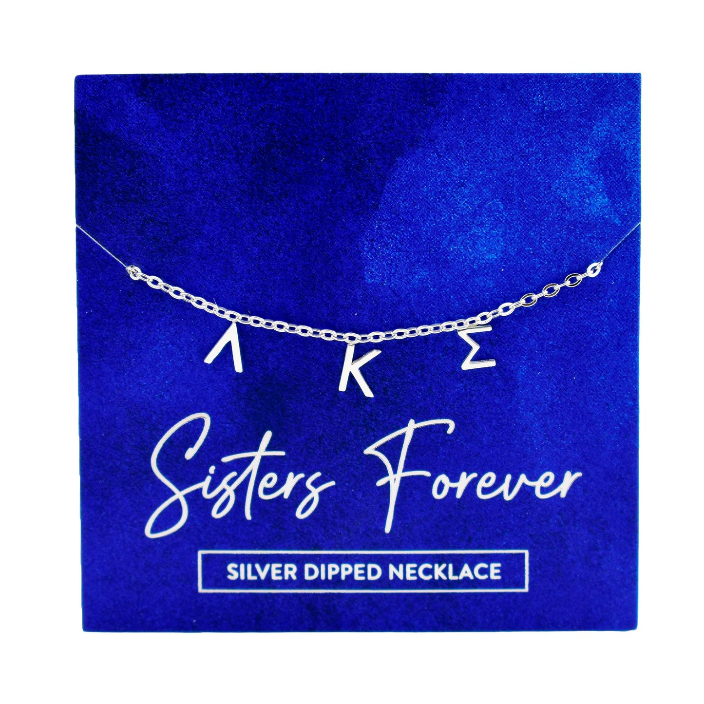 Lambda Kappa Sigma Silver Greek Letters Necklace