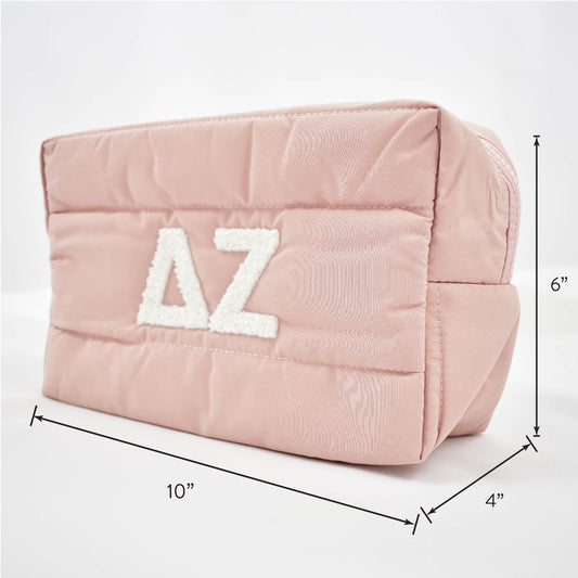 Alpha Omicron Pi Makeup Bag - Puffer Style with Sorority Letters