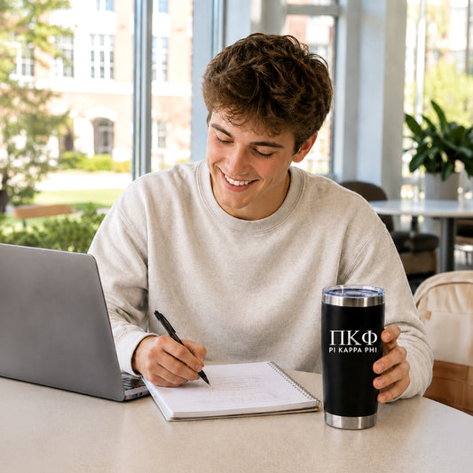 Pi Kappa Phi 20 oz. Insulated Tumbler with Greek Letters