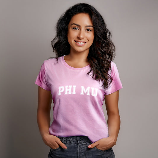 Phi Mu Sorority T-Shirt- Varsity Design