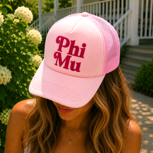 Phi Mu Baseball Cap, Mesh Trucker-Style Hat