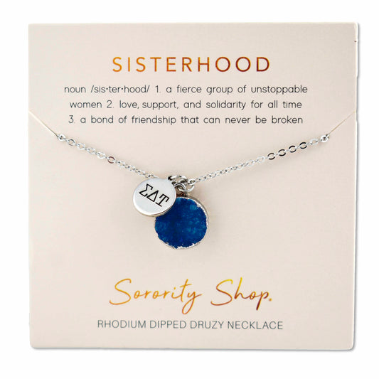 Sigma Delta Tau Sisterhood Druzy Necklace