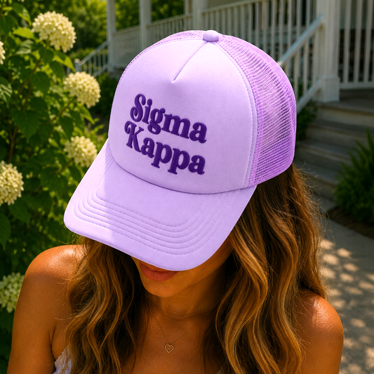 Sigma Kappa Baseball Cap, Mesh Trucker-Style Hat