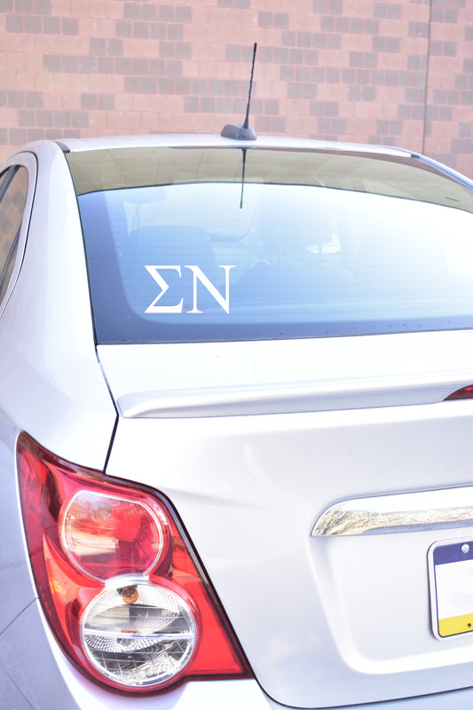 Sigma Nu Fraternity Car Decal Sticker- Greek Letters Design