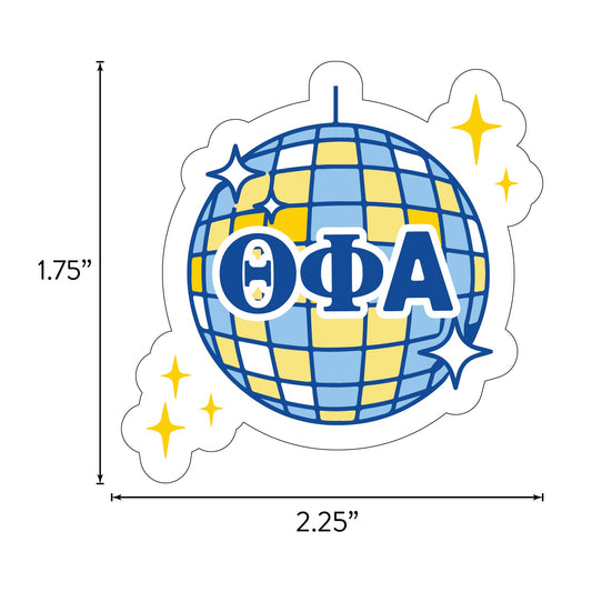 Theta Phi Alpha Sticker Sheet - Western Disco Design