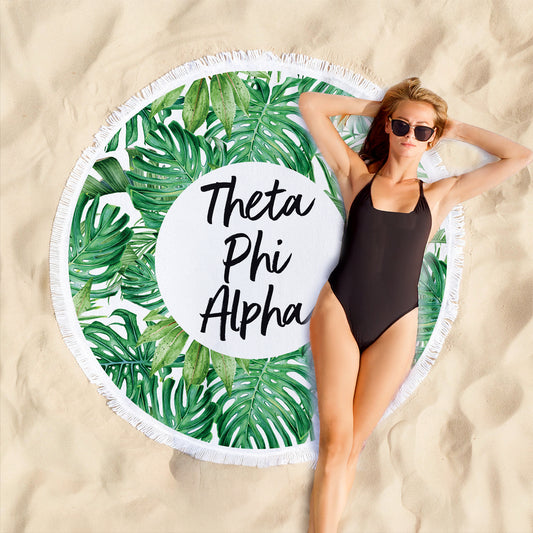 Theta Phi Alpha Palm Leaf Fringe Towel Blanket