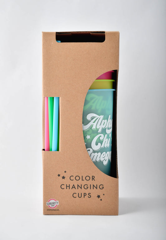 Alpha Chi Omega Color Changing Cups (Set of 4)